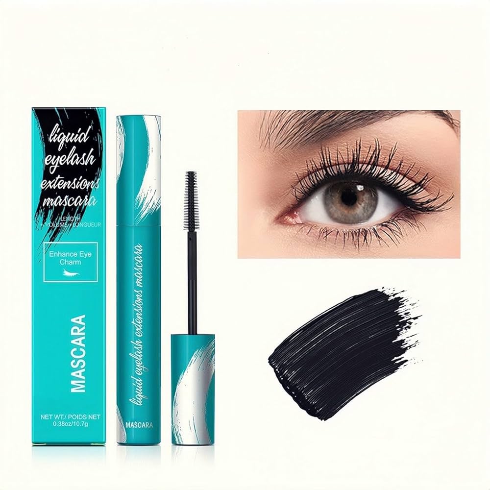 Mascara black eyeLash for Liquid Extensions Long-Lasting Keep Your Lashes Thick And Waterproof Smudge-Proof Hypoallergenic 10.7g/0.38 OZ (Black)