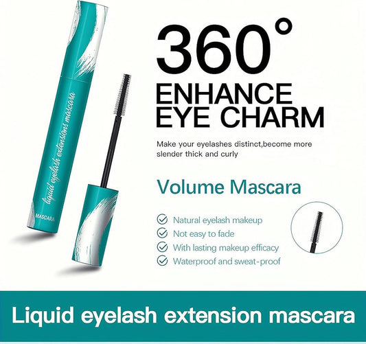 Mascara black eyeLash for Liquid Extensions Long-Lasting Keep Your Lashes Thick And Waterproof Smudge-Proof Hypoallergenic 10.7g/0.38 OZ (Black)