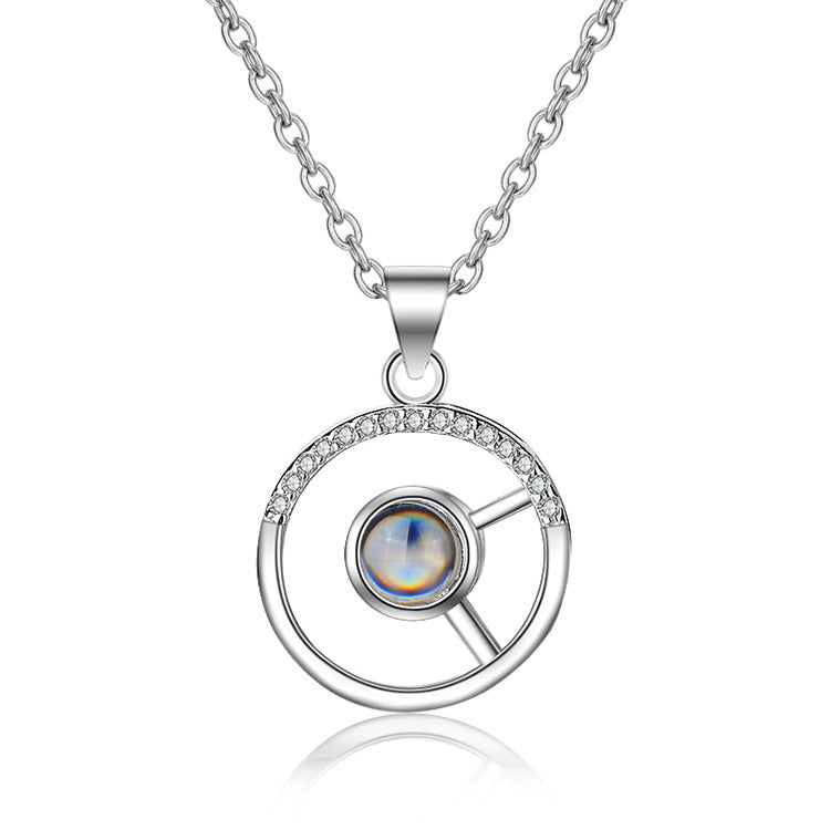 925 Silver Circle Pendant Projection Of Love