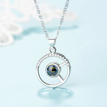 925 Silver Circle Pendant Projection Of Love