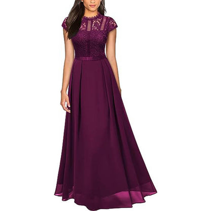 Women's Slim-fit Lace Long Evening Dress