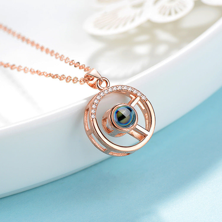 925 Silver Circle Pendant Projection Of Love