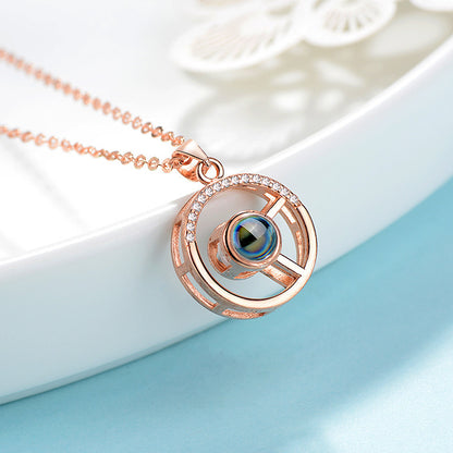 925 Silver Circle Pendant Projection Of Love
