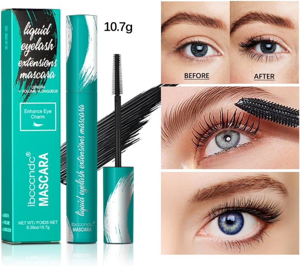 Mascara black eyeLash for Liquid Extensions Long-Lasting Keep Your Lashes Thick And Waterproof Smudge-Proof Hypoallergenic 10.7g/0.38 OZ (Black)