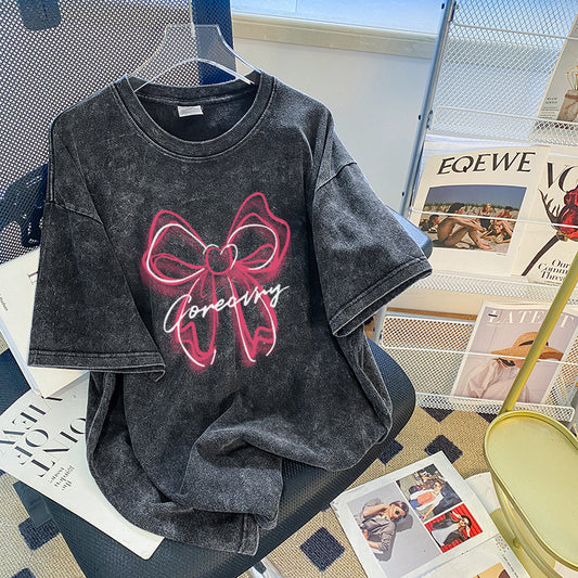 Men's And Women's Cotton Round Neck Short-sleeved Shirt